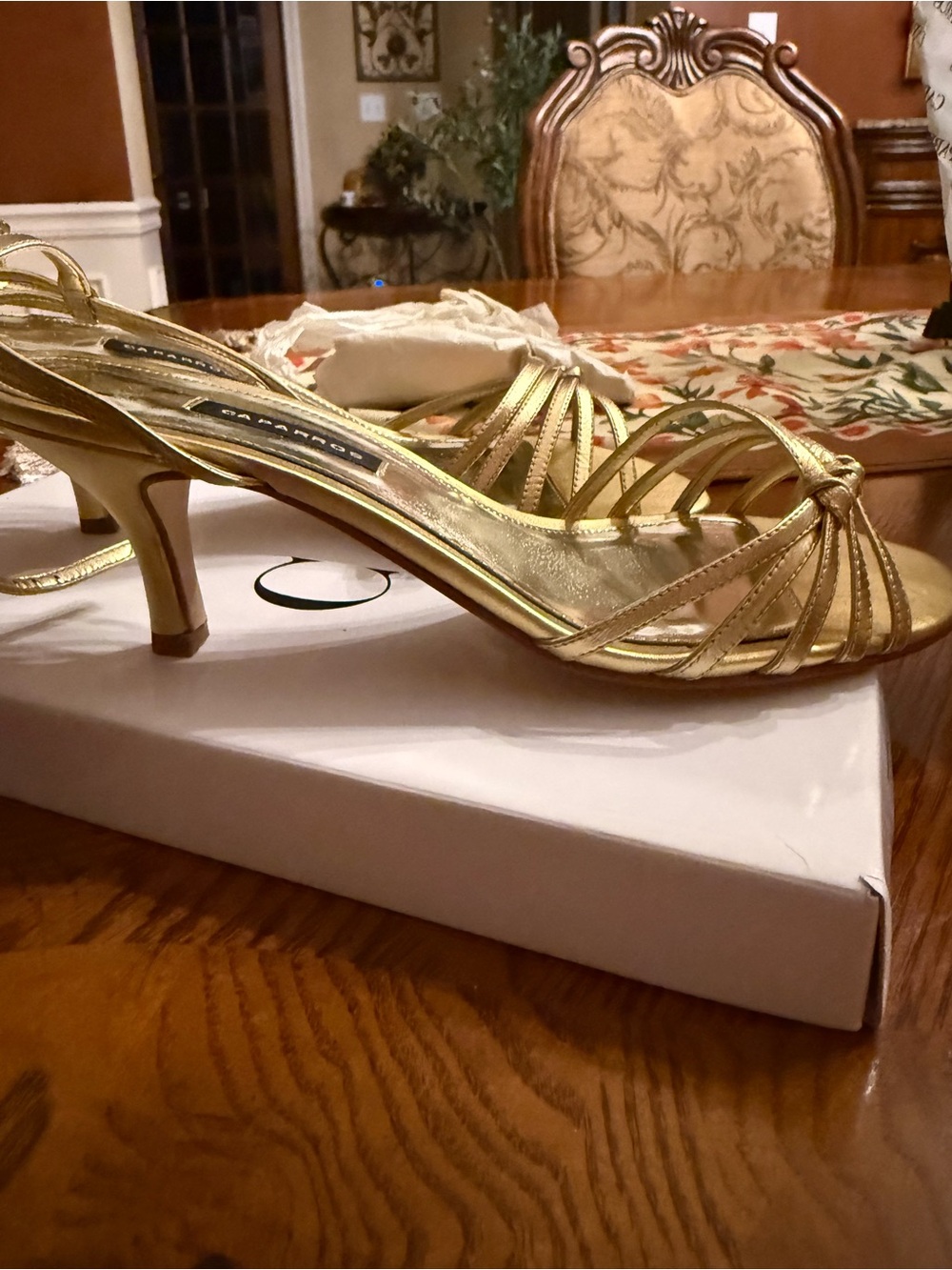 Caparros Gold Strappy Slingback Heels